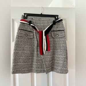 Maje Tweed Skirt with Belt